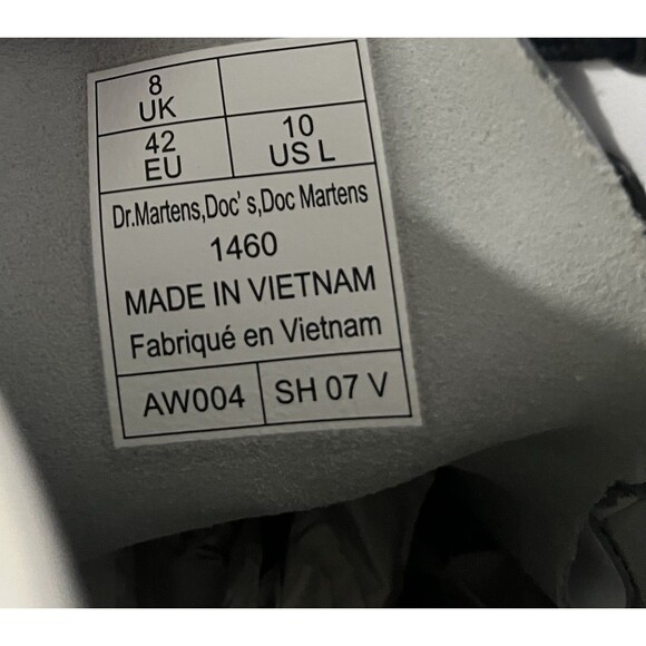 Dr Martens 1460 White Leather Matte Eight Eye Combat Boots Women's US Size 10 - Picture 5 of 10